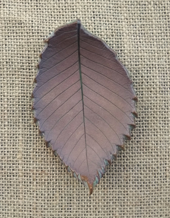Stoneware Trinket Dish - Elm Leaf - small