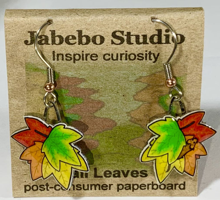 Fall Leaves Earrings with packaging