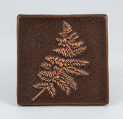 Stoneware Tile Fern - 4 x 4 inches