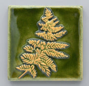 Stoneware Tile Fern - 4 x 4 inches