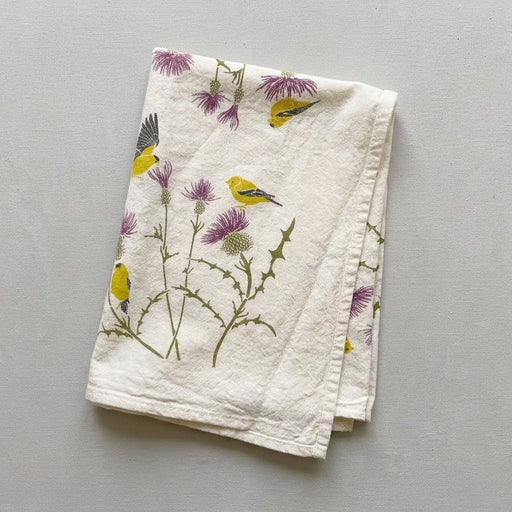 Finch and thistle towel