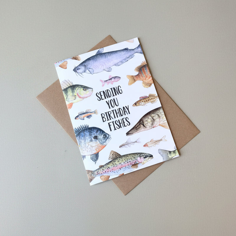 Birthday Card - Sending You Birthday Fishes