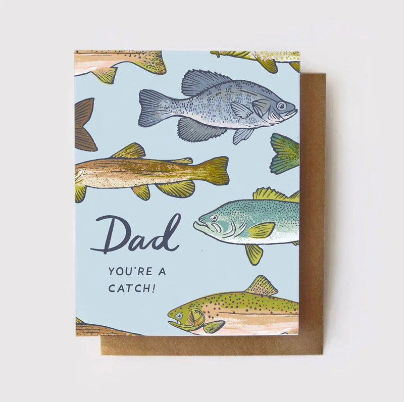 Dad You're A Catch Fish Card