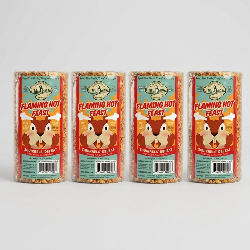 Mr. Bird Flaming Hot Feast Seed Cylinder - Small - 4 Pack