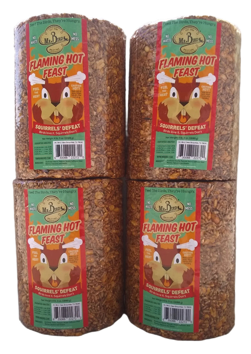 Mr. Bird Flaming Hot Feast Seed Cylinder - Large - 4 Pack
