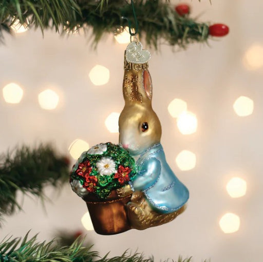 Peter Rabbit With Flower Pot Ornament
