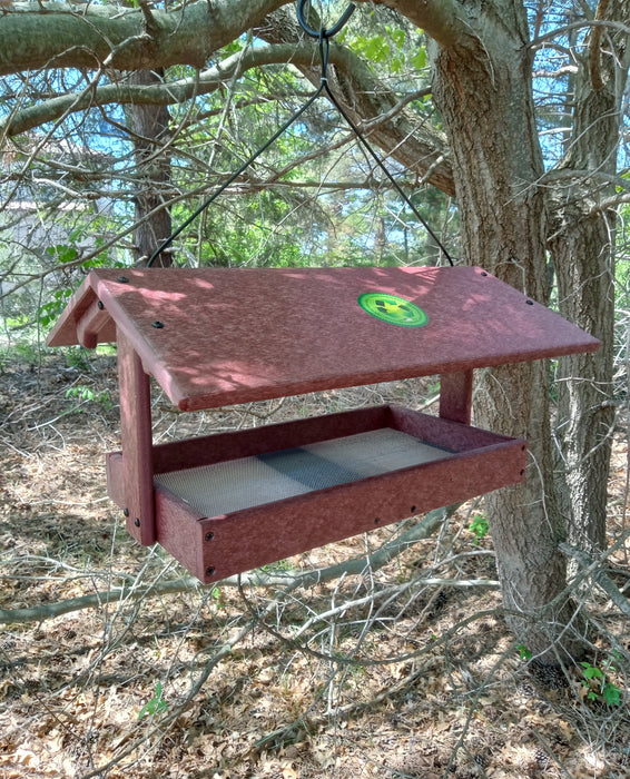 Fly Thru Recycled Feeder - 9" x 15" - cherrywood