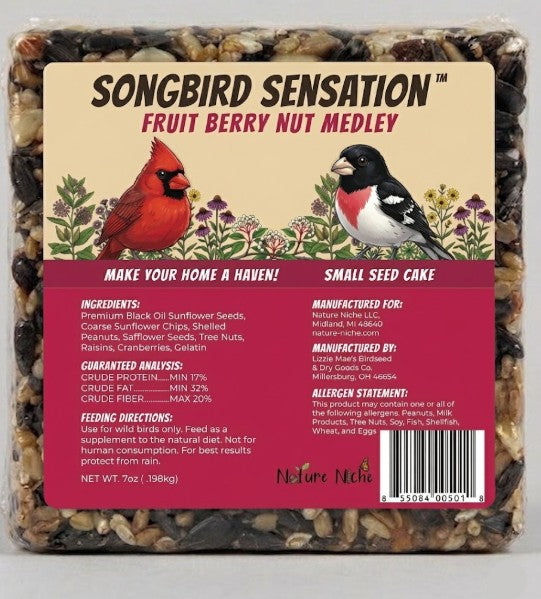 Fruit Berry Nut Medley Small Seed Cakes 7.5 oz