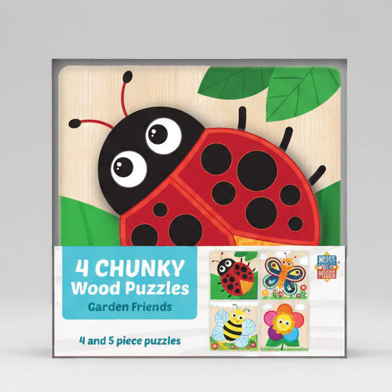 Garden Chunky Wood Puzzles - Kids 4 Pack