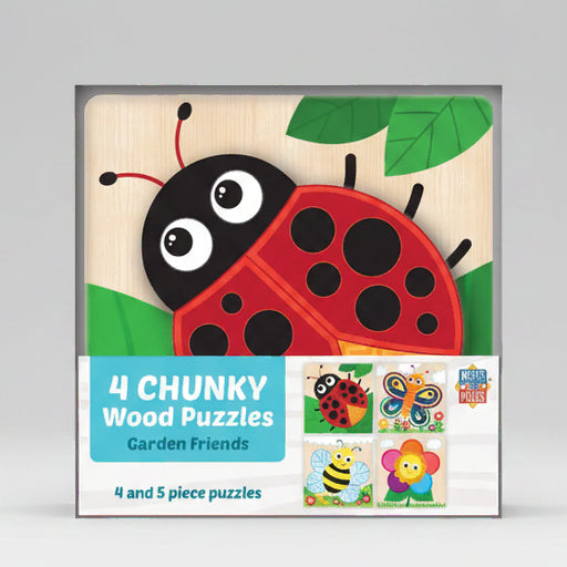 Garden Chunky Wood Puzzles - Kids 4 Pack