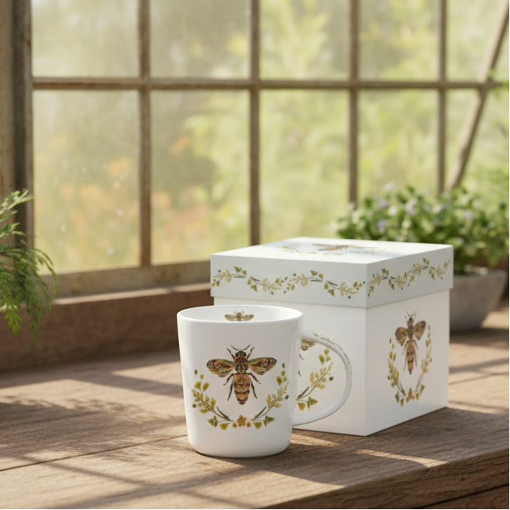 Green Bee Gift-Boxed Mug