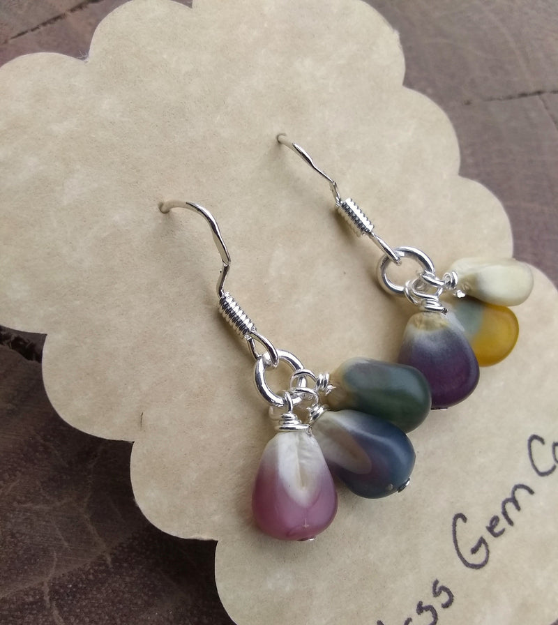 Gem Glass Corn Earrings
