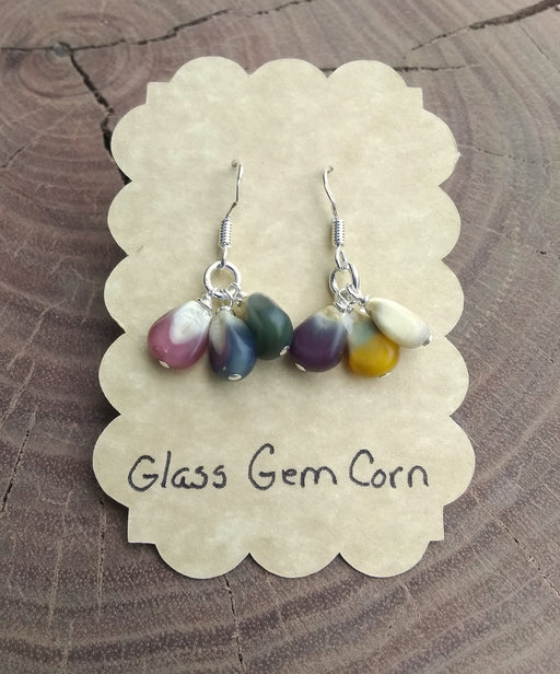 Gem Glass Corn Earrings