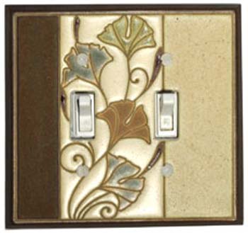 Double Light Switch in Ginkgo pattern