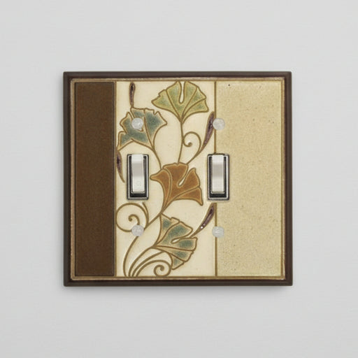Double Light Switch in Ginkgo pattern