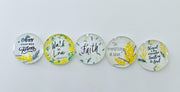 Glass Magnets - Bible and Inspirational Verses - Set of 5