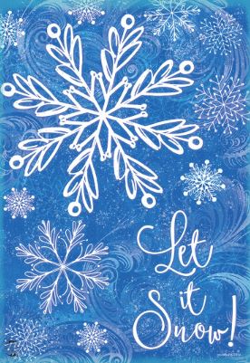 Glistening Snowflakes Winter Garden Flag