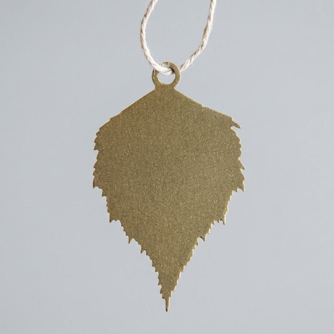 Paper Birch Leaf Ornament - matte gold