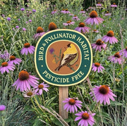 Garden Sign - Pesticide Free Goldfinch Bird & Pollinator Habitat