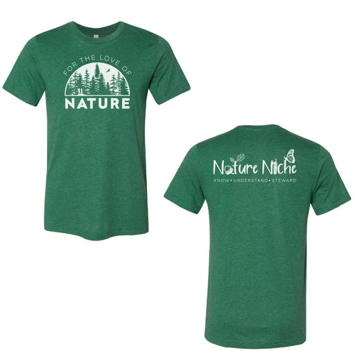 t-shirt in heather grass green