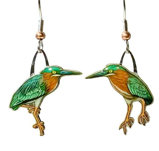 Green Heron Earrings