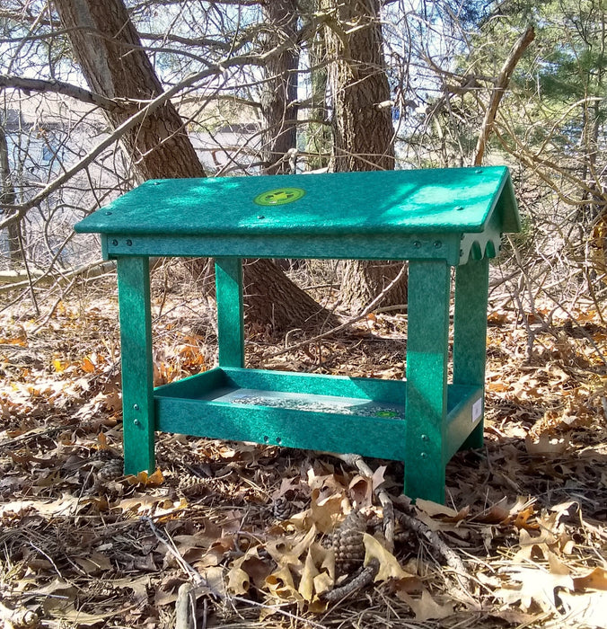 Ground Tray Recycled Feeder with Roof - 9" x 17"