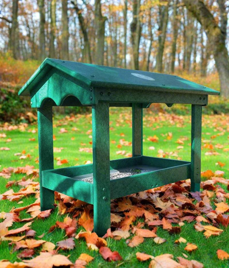 Ground Tray Recycled Feeder with Roof - 9" x 17"