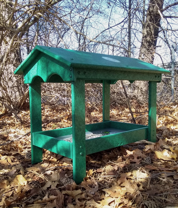 Ground Tray Recycled Feeder with Roof - 9" x 17"