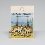 Grey Wolf Earrings