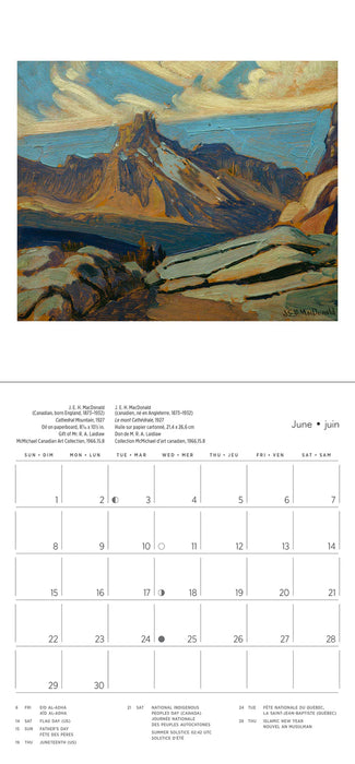 The Group of Seven 2025 Mini Wall Calendar sample page
