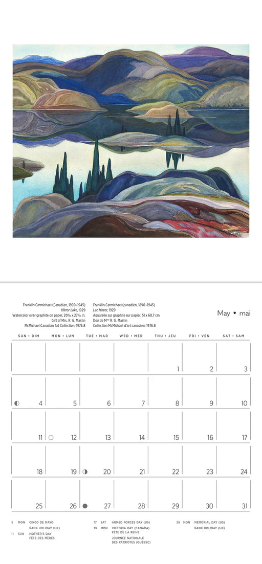 The Group of Seven 2025 Mini Wall Calendar sample page
