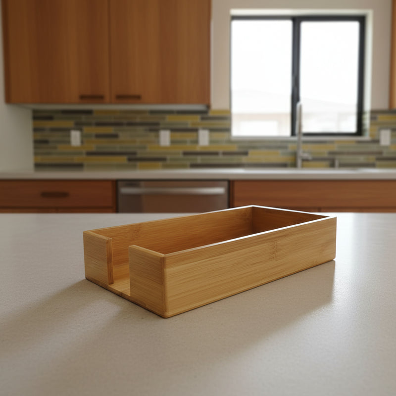 bamboo guest size napkin caddy