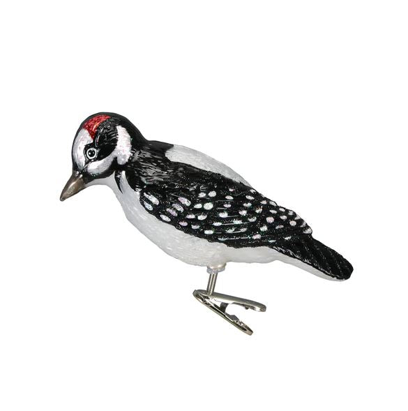 Hairy Woodpecker Ornament 6 pk close up