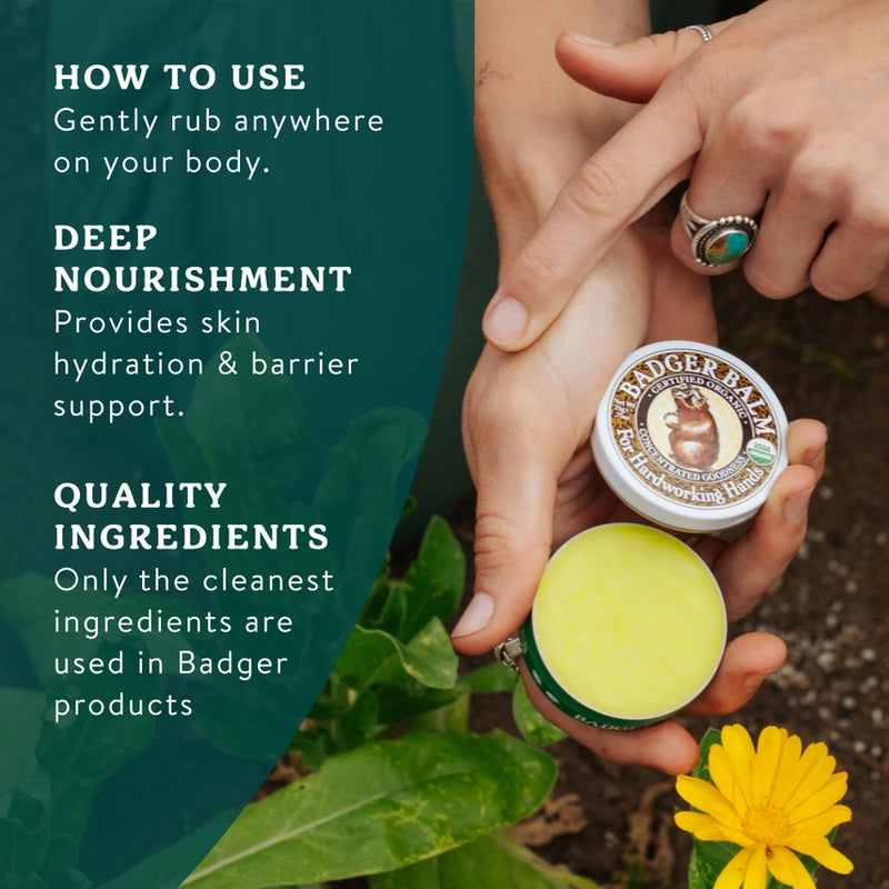 Badger Hard Working Hands Balm - 20z