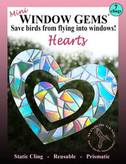 Mini Hearts Window Clings in packaging