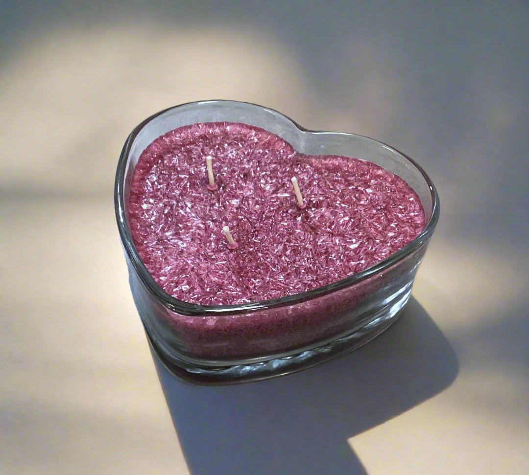 Palm Wax Hand-Poured Jar Candle - Valentine Heart - Thumbnail 2