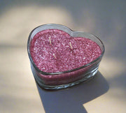Palm Wax Hand-Poured Jar Candle - Valentine Heart - Raspberry Chocolate