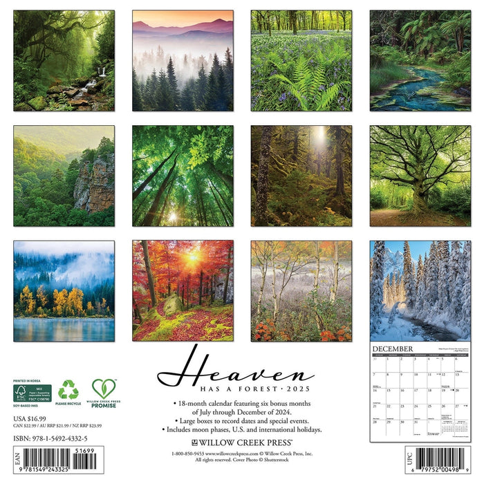 Heaven Has A Forest 2025 Wall Calendar
Back Cover