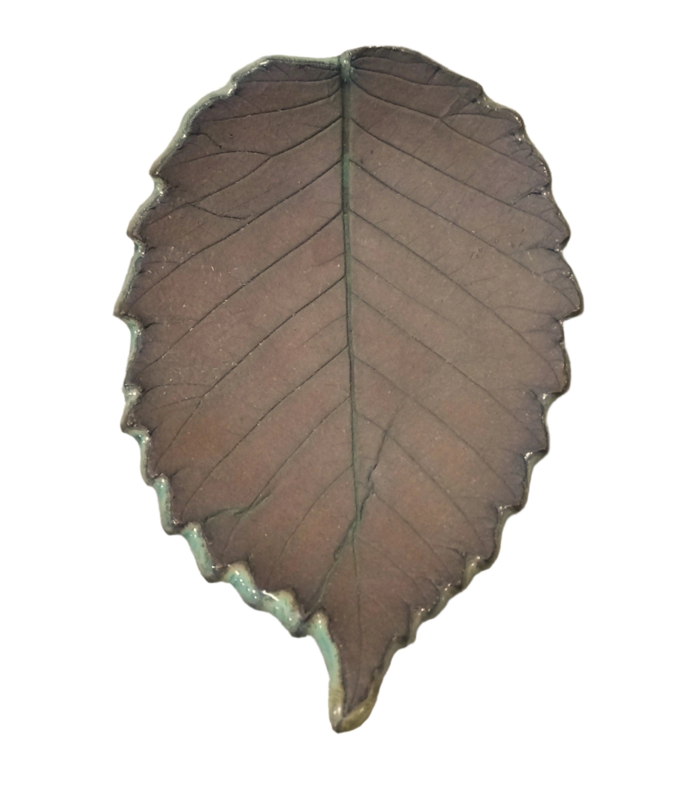 Stoneware Trinket Dish - Elm Leaf - Thumbnail 4