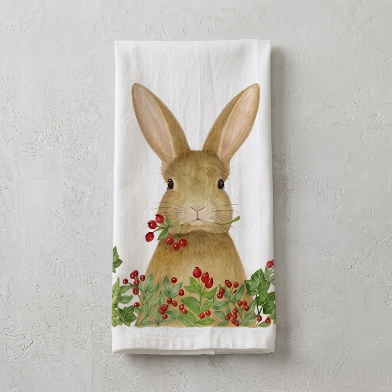 holiday bunny towel