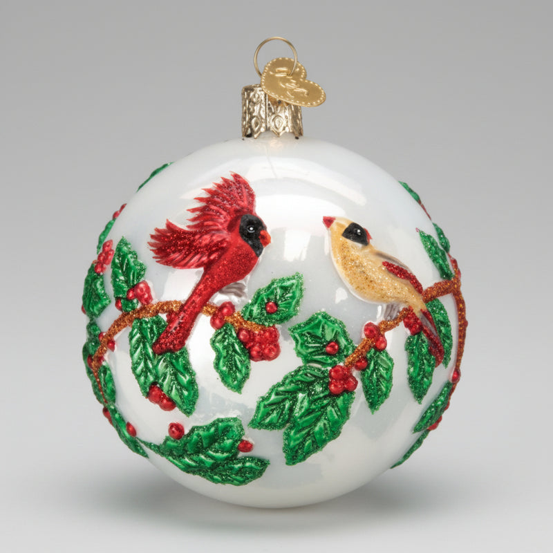 Hollyberry Birds Round Ornament