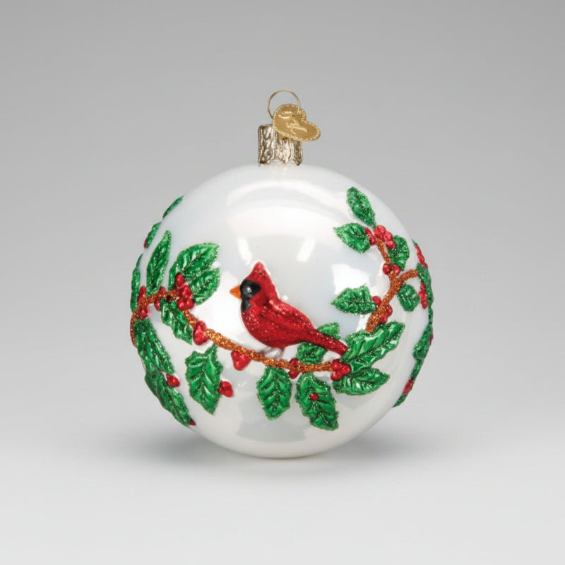 Hollyberry Birds Round Ornament