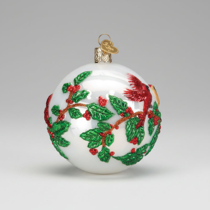 Hollyberry Birds Round Ornament