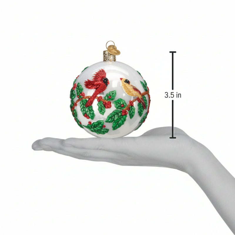 Hollyberry Birds Round Ornament