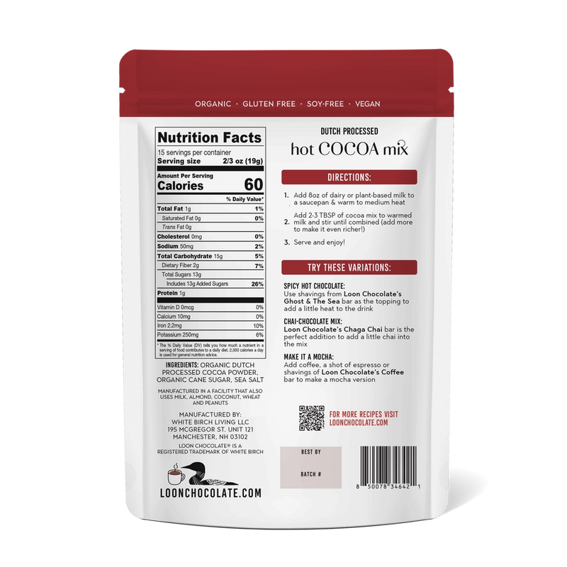 Hot Chocolate Mix - 
Ingredients and nutritional information