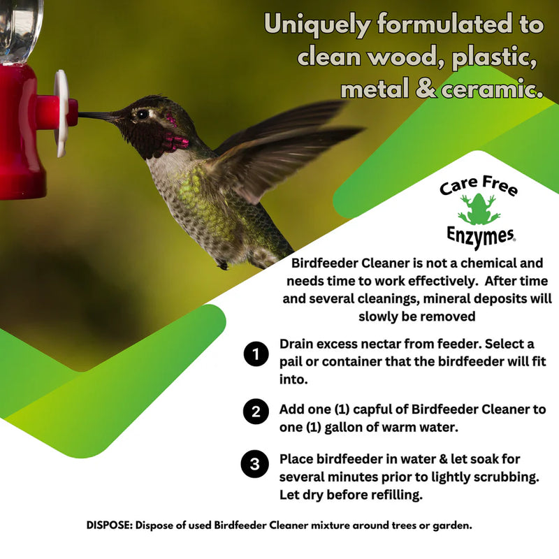 Hummingbird Feeder Cleaner Refill 16 oz
Directions for Use
