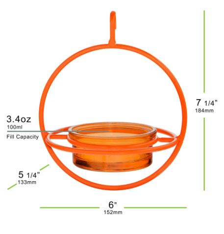 Mosaic Birds Hummble Bold Bird Feeder with dimensions