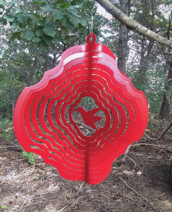 Hummingbird Wind Spinner - Red