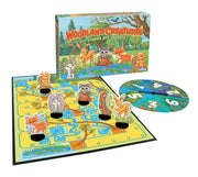 Woodland Creatures Snakes and Ladders game pieces and board