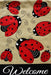 Ladybug Gathering Burlap Garden Flag